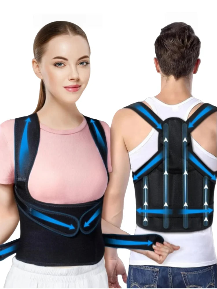Adjustable Full Back Brace  Shoulder Straightener Support for Correcting Poor Posture