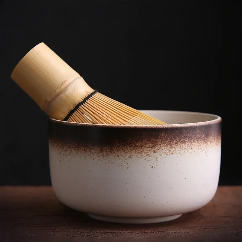4/6/7PCS Japanese Matcha Blender Set with Bamboo Whisk Matcha Brush Teaspoon Kiln for Beverage Shop DIY Tea-Making Tools