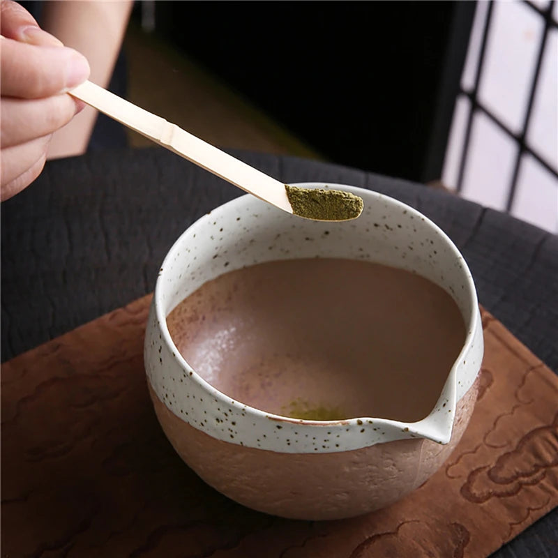 4/6/7PCS Japanese Matcha Blender Set with Bamboo Whisk Matcha Brush Teaspoon Kiln for Beverage Shop DIY Tea-Making Tools