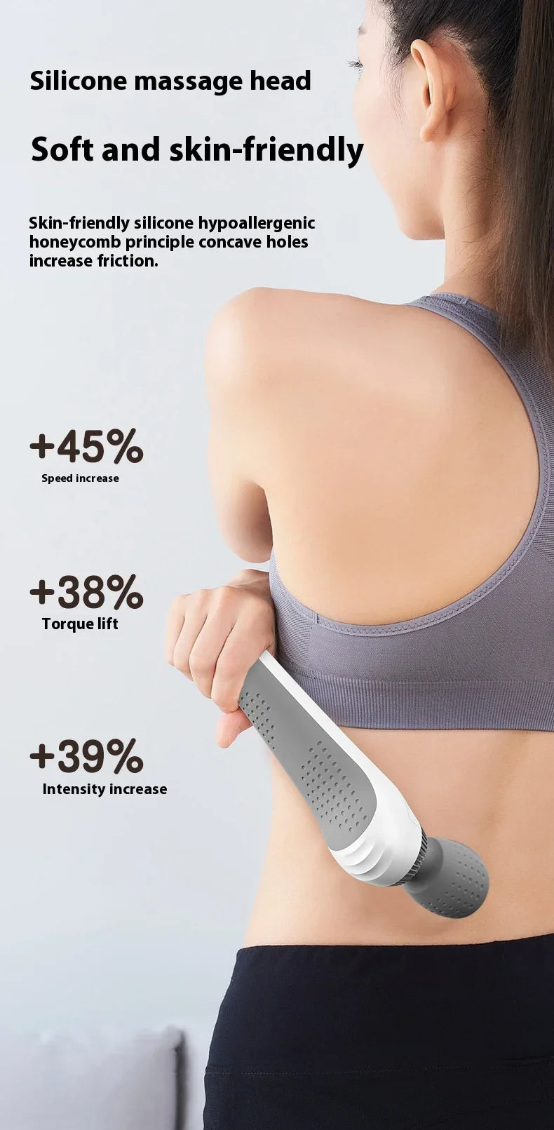 Deep Tissue Massage Gun USB Rechargeable Portable Full Body Muscle Massage 5-speed Adjustable Fascia Gun Pink and Black