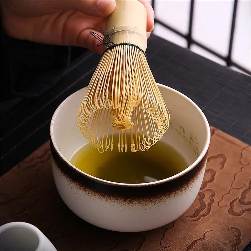 4/6/7PCS Japanese Matcha Blender Set with Bamboo Whisk Matcha Brush Teaspoon Kiln for Beverage Shop DIY Tea-Making Tools