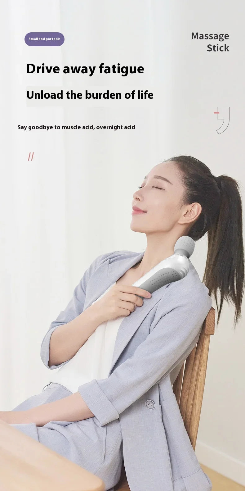 Deep Tissue Massage Gun USB Rechargeable Portable Full Body Muscle Massage 5-speed Adjustable Fascia Gun Pink and Black