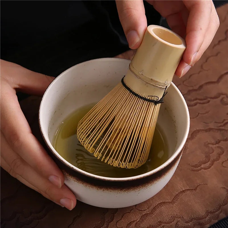 4/6/7PCS Japanese Matcha Blender Set with Bamboo Whisk Matcha Brush Teaspoon Kiln for Beverage Shop DIY Tea-Making Tools